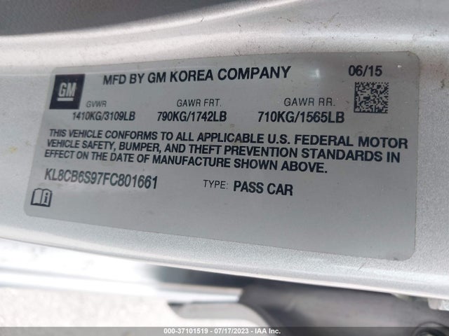 Chevrolet SPARK LS 2015 KL8CB6S97FC801661 Image 9