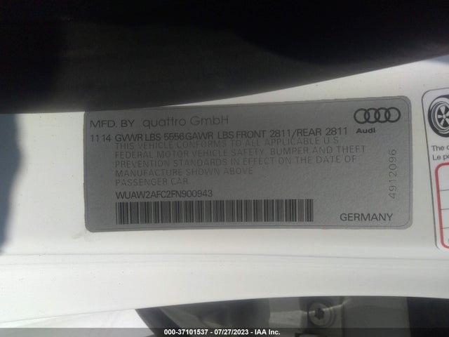 2015 Audi S7, VIN: WUAW2AFC2FN900943