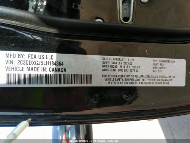2C3CDXGJ5LH184364 Dodge Charger Scat Pack Widebody