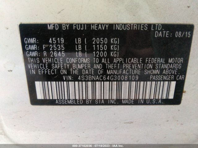 4S3BNAC64G3008109 Subaru Legacy 2.5i Premium