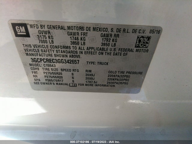 Chevrolet Silverado 1500 Lt 2016 3GCPCREC3GG342657 Image 15