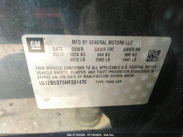 Chevrolet MALIBU LS 2017 1G1ZB5ST5HF281476 Image 9