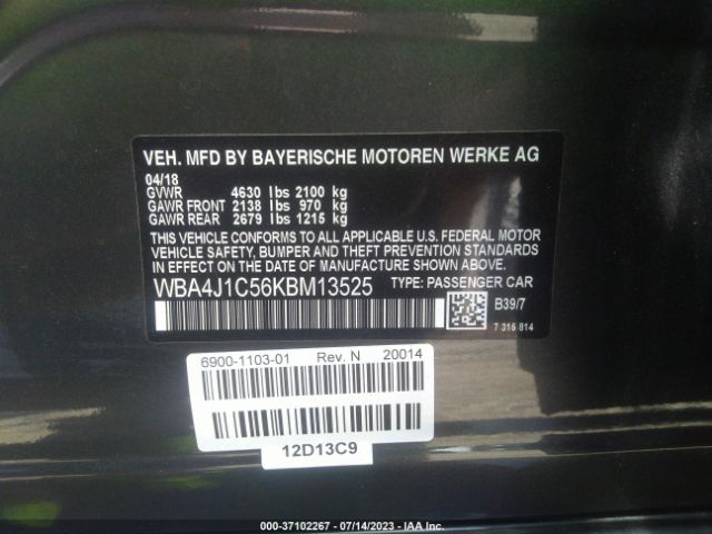 WBA4J1C56KBM13525 BMW 4 Series 430i
