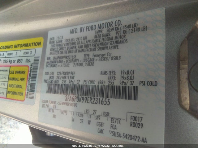 Ford Fusion Titanium 2014 3FA6P0K99ER231655 Image 9
