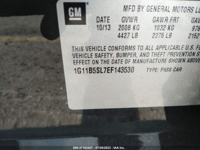Chevrolet MALIBU LS 2014 1G11B5SL7EF143530 Image 9