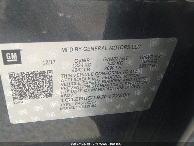 Chevrolet MALIBU LS 2018 1G1ZB5ST9JF172296 Image 14