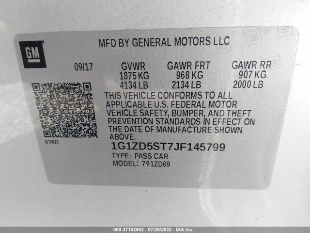 Chevrolet MALIBU LT 2018 1G1ZD5ST7JF145799 Image 9