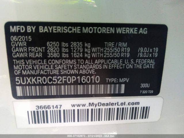 5UXKR0C52F0P16010 BMW X5 Xdrive35i