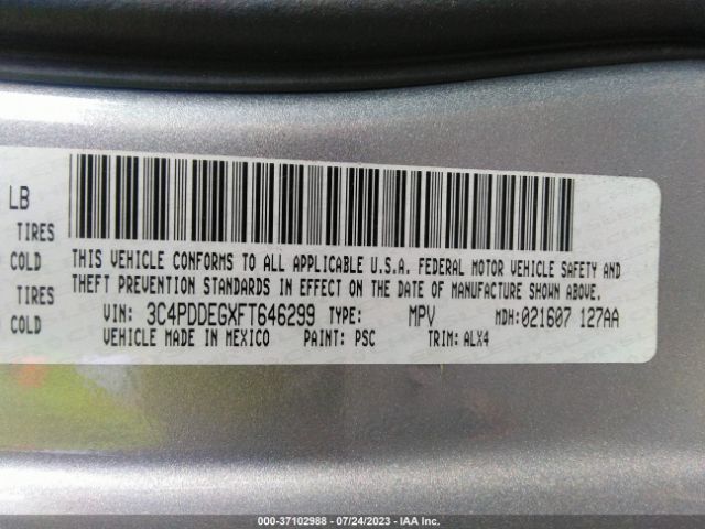 3C4PDDEGXFT646299 Dodge Journey R/t