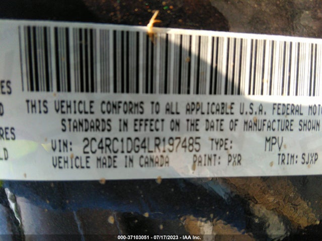2C4RC1DG4LR197485 Chrysler Voyager Lxi