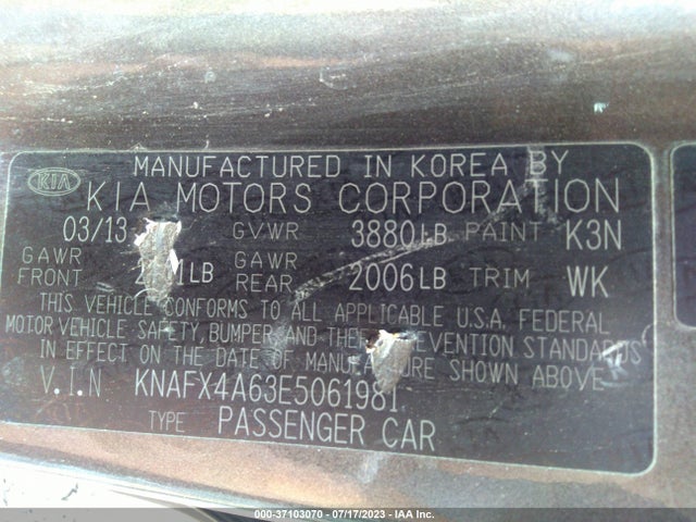 KIA FORTE LX 2014 KNAFX4A63E5061981 Image 9