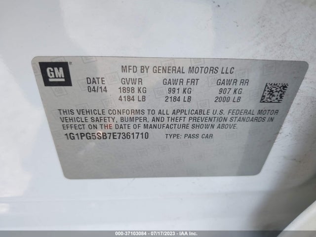 Chevrolet CRUZE LTZ 2014 1G1PG5SB7E7361710 Image 9
