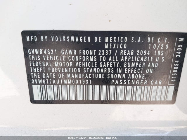 3VW6T7AU1MM001931 Volkswagen Golf Gti S/se/autobahn