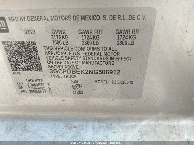 Chevrolet Silverado 1500 Custom 2022 3GCPDBEK2NG506912 Image 9