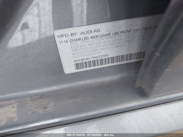 WAUBFAFL1FN022399 Audi A4 PREMIUM