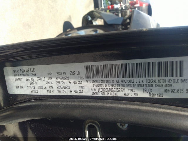 1C6RR6GT8GS257221 RAM 1500 Big Horn