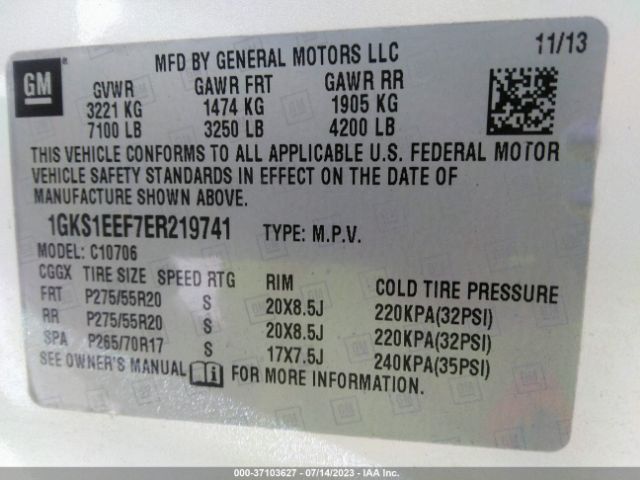 1GKS1EEF7ER219741 GMC YUKON DENALI