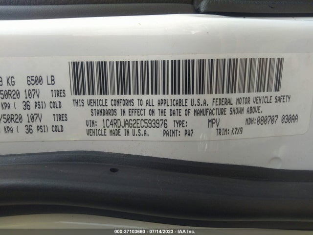 Dodge Durango Sxt 2014 1C4RDJAG2EC593976 Image 9