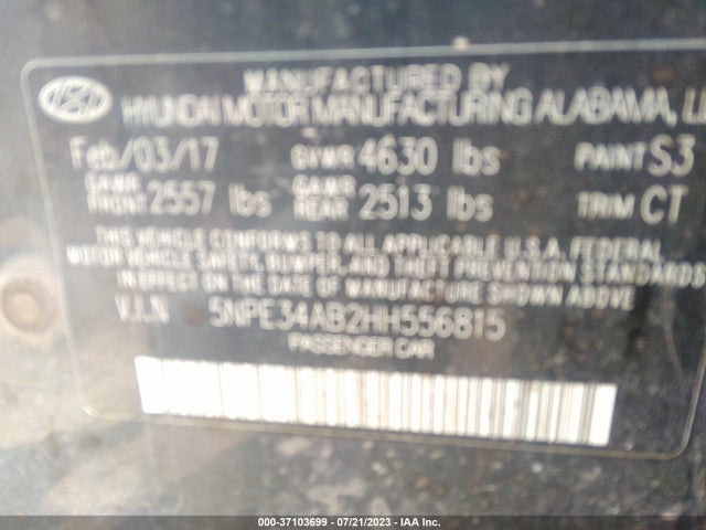 Hyundai Sonata Sport 2017 5NPE34AB2HH556815 Image 9