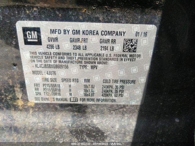 KL4CJBSBXGB609156 Buick Encore Convenience
