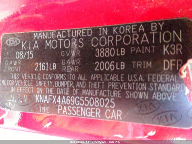 KIA FORTE LX 2016 KNAFX4A69G5508025 Image 9