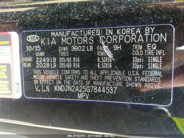 KIA Soul Base 2016 KNDJN2A25G7844537 Image 16