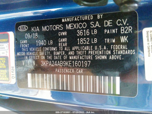 3KPA24AB9KE160197 KIA RIO S