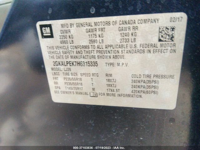 2GKALPEK7H6315335 GMC Terrain Slt