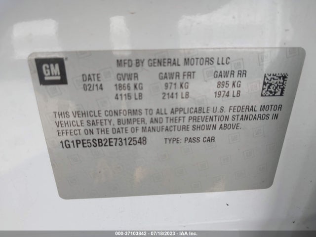 Chevrolet Cruze 2lt 2014 1G1PE5SB2E7312548 Image 9