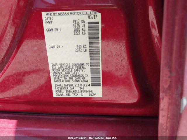 1N4AL3AP9HC230824 Nissan Altima 2.5 Sv