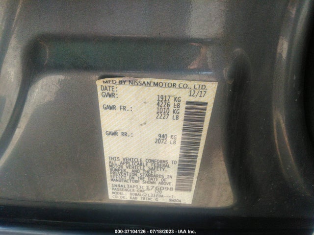 2018 NISSAN ALTIMA 2.5 S VIN: 1N4AL3AP1JC176098