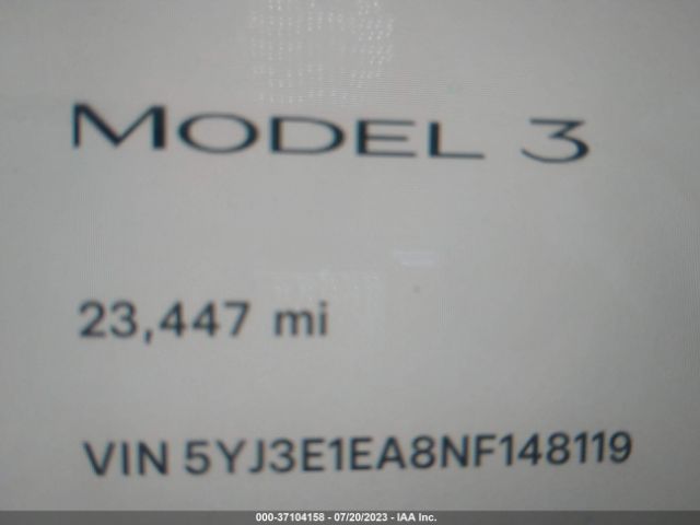 5YJ3E1EA8NF148119 Tesla MODEL 3