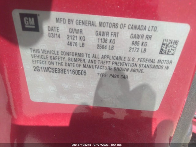 Chevrolet Impala Limited Ltz 2014 2G1WC5E38E1160505 Image 9