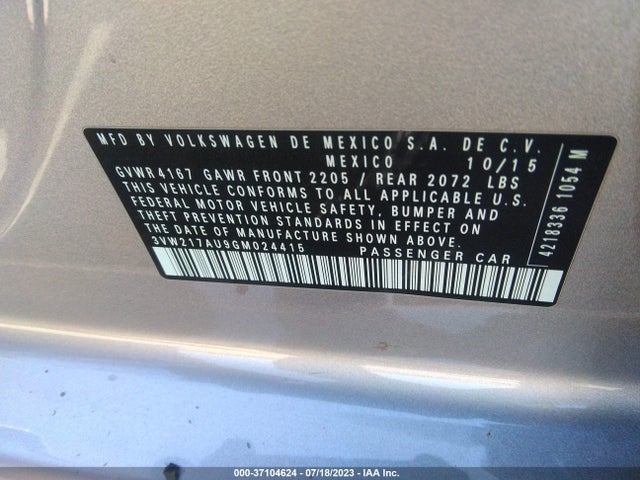 3VW217AU9GM024415 Volkswagen Golf Tsi S