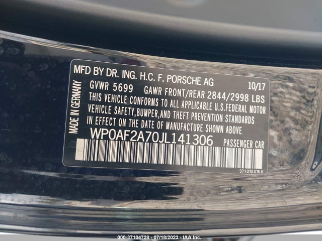 WP0AF2A70JL141306 Porsche Panamera Turbo