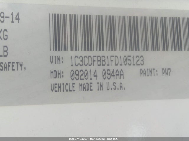 Dodge DART SXT 2015 1C3CDFBB1FD105123 Image 9