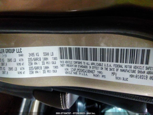 1C4PJMDSXEW189467 Jeep Cherokee Limited