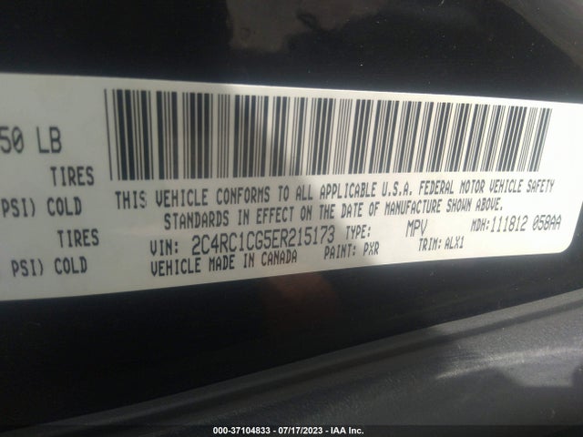 2C4RC1CG5ER215173 Chrysler Town & Country Touring-l