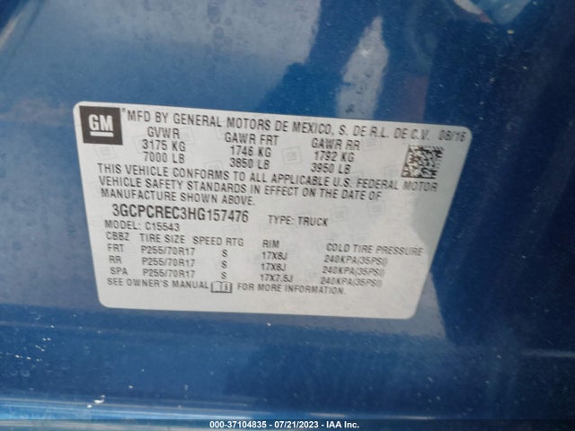 Chevrolet Silverado 1500 Lt 2017 3GCPCREC3HG157476 Image 9