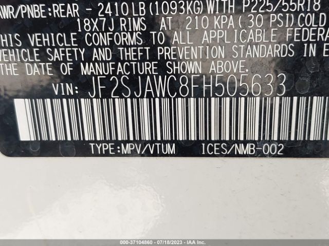 JF2SJAWC8FH505633 Subaru Forester 2.5i Touring