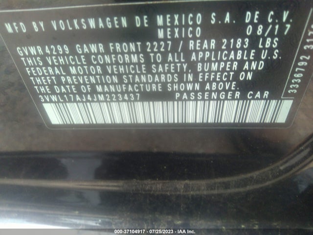 3VWL17AJ4JM223437 Volkswagen Jetta 1.8t Sel
