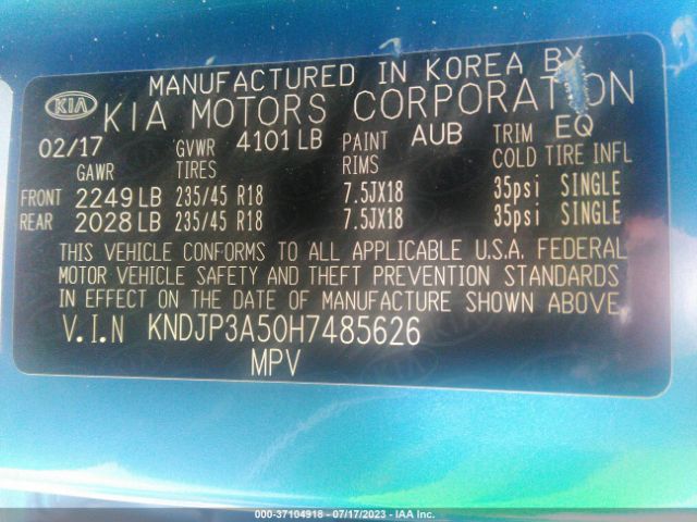 KNDJP3A50H7485626 KIA SOUL +