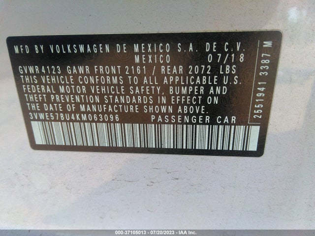 3VWE57BU4KM063096 Volkswagen JETTA SEL