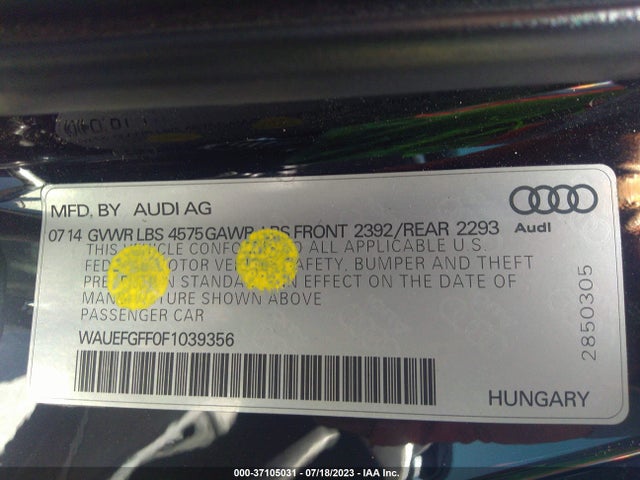 WAUEFGFF0F1039356 Audi A3 2.0t Premium Plus