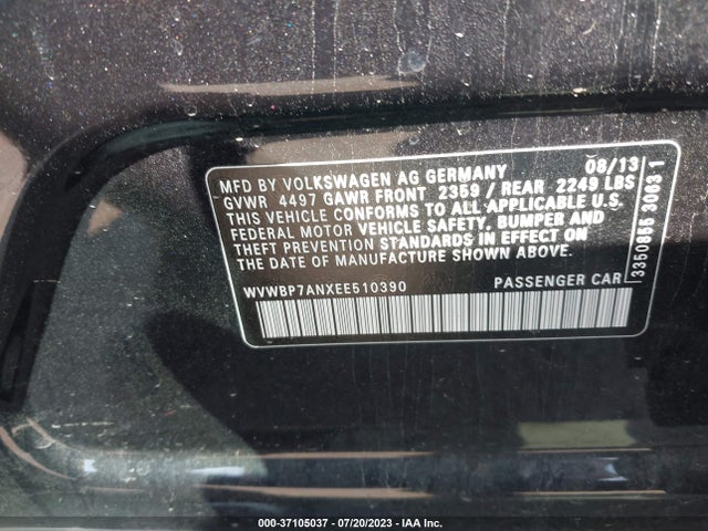 WVWBP7ANXEE510390 Volkswagen CC SPORT