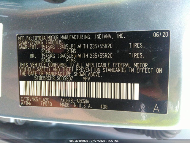 Toyota Highlander Hybrid Platinum 2020 5TDEBRCH8LS005907 Image 15