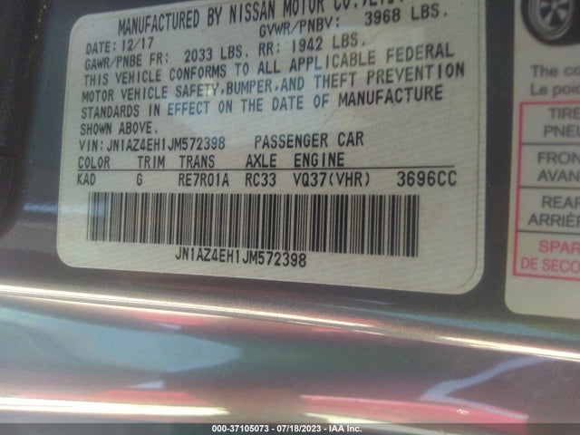 2018 Nissan Z, VIN: JN1AZ4EH1JM572398