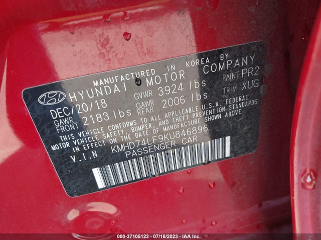 Hyundai ELANTRA SE 2019 KMHD74LF9KU846896 Image 15