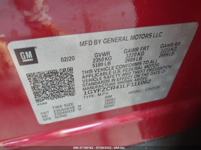 1GYFZCR41LF111062 Cadillac Xt4 Fwd Premium Luxury