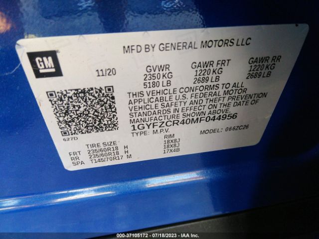 1GYFZCR40MF044956 Cadillac Xt4 Fwd Premium Luxury